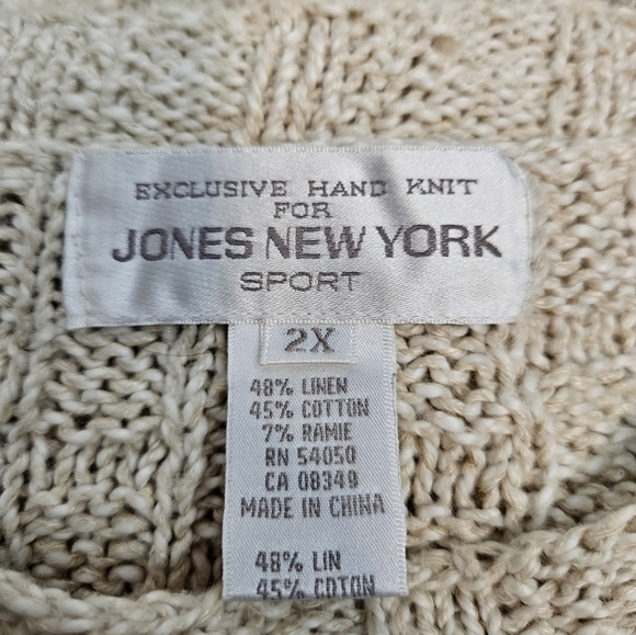 Jones New York Handknit Baggy Colorblock Floral Sweater Size‎ 2X Women's C53 - Picture 10 of 11